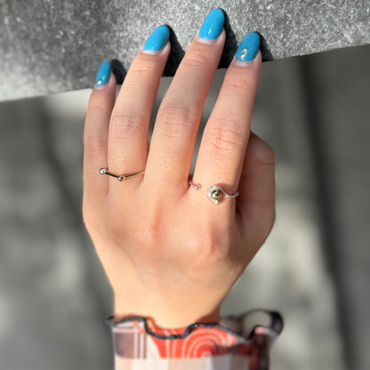 Silver925×Brass plain ring〈pentagon〉