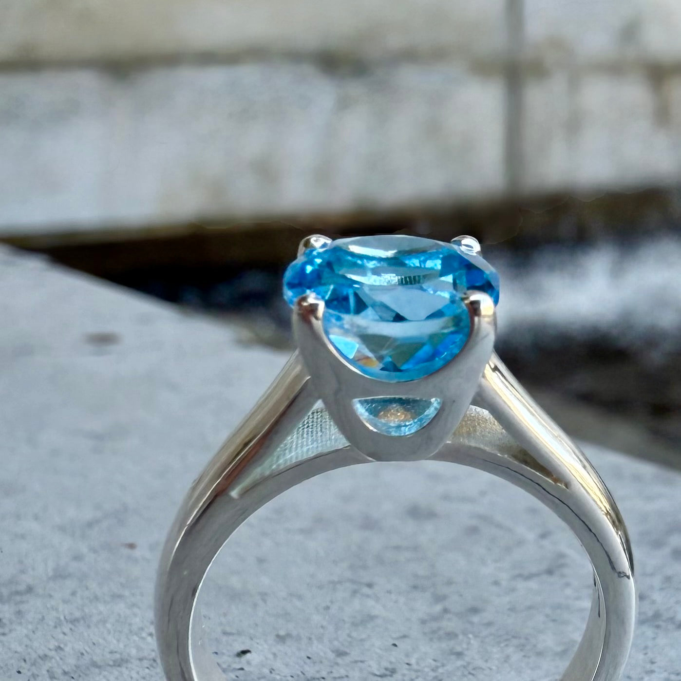 Swiss Blue topaz ring