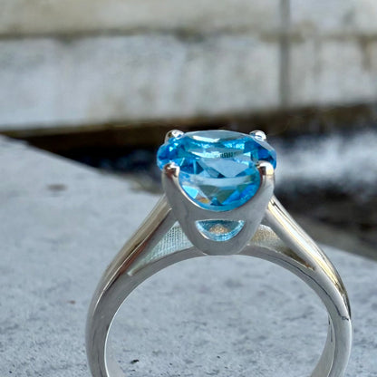 Swiss Blue topaz ring