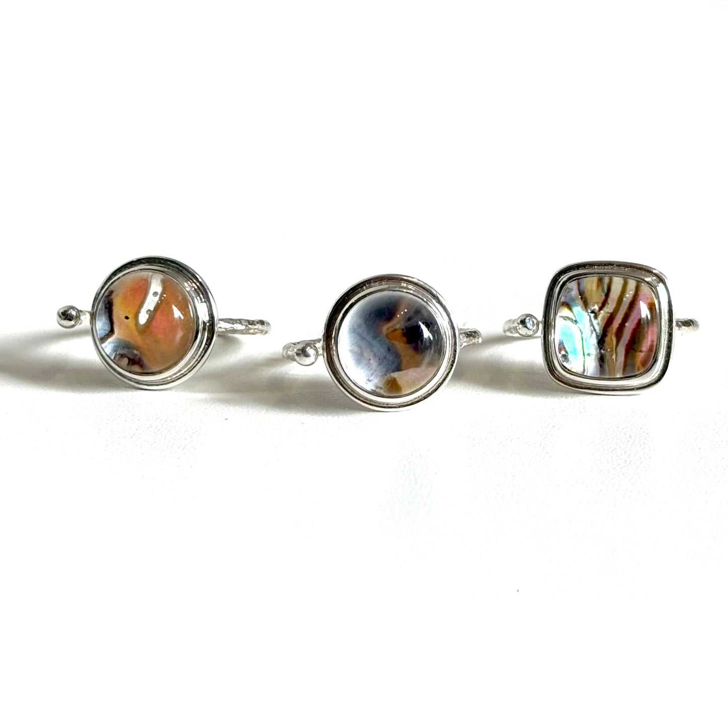 Doublet Abaloneshell ＆ Crystal ring 2