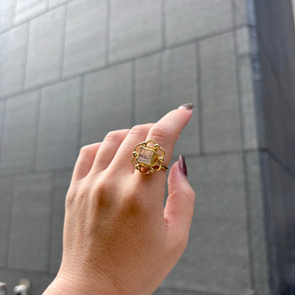 Brass flower design ring