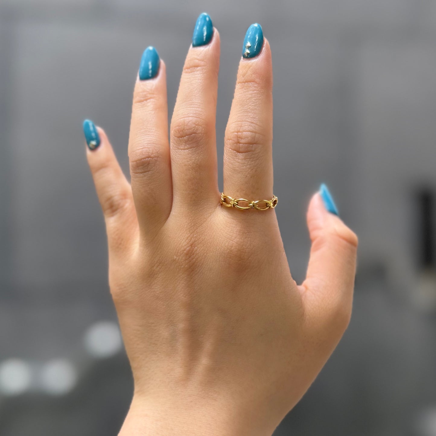 Brass star plain ring 11