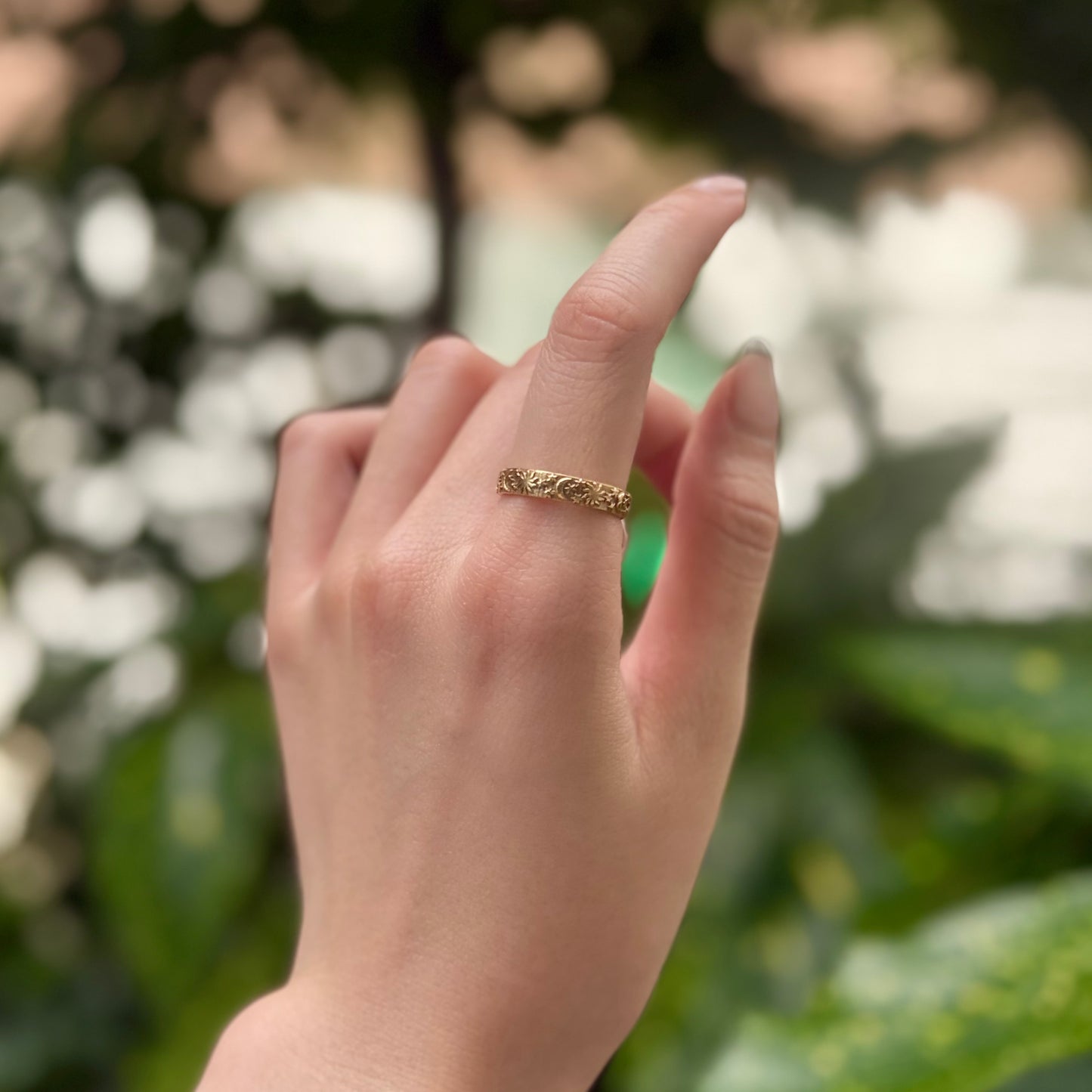 Brass Star & Moon plain ring