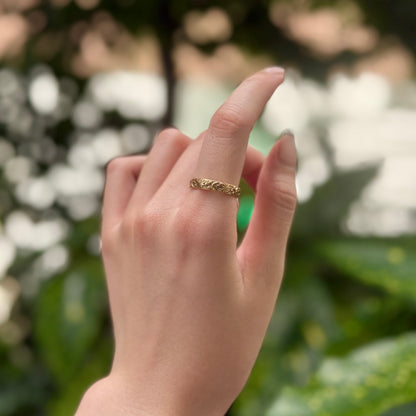 Brass Star & Moon plain ring