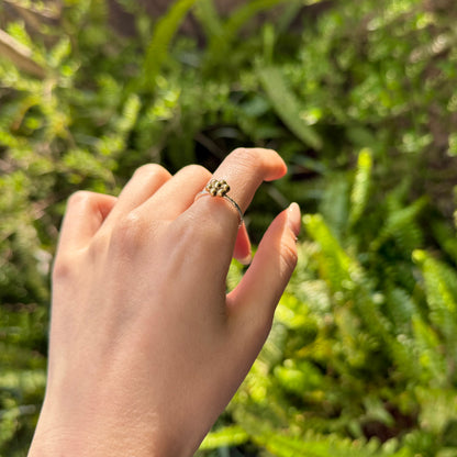 Flower plain ring 11
