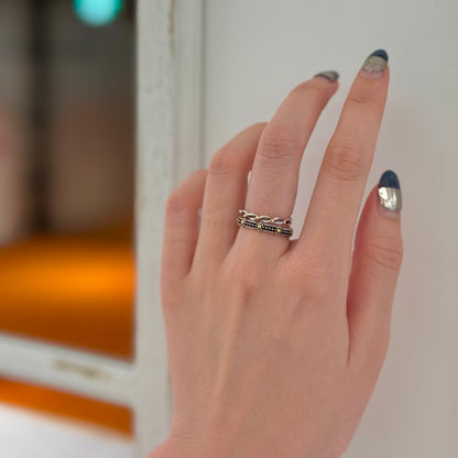 【Bijumam poco】Silver925×18K plain  ring 3