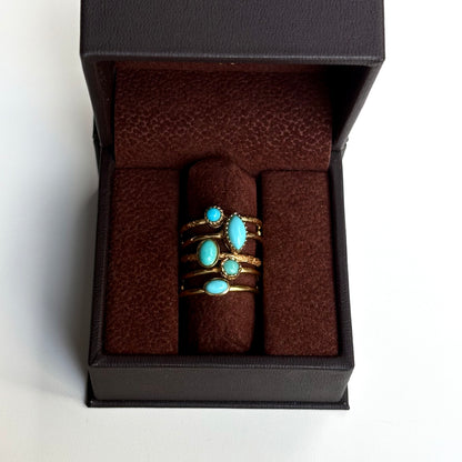 Brass petit ring〈Turquoise〉