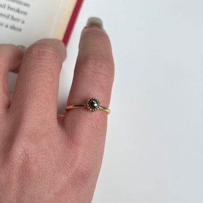 Brass petit ring〈Pyrite〉