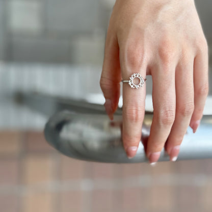 Flower plain ring 6