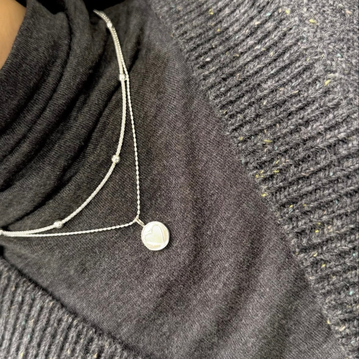 Silver925 plain charm 〈Heart〉