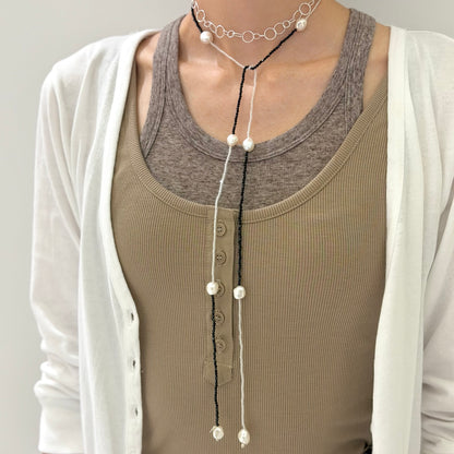 Pearl×Stone necklace 4