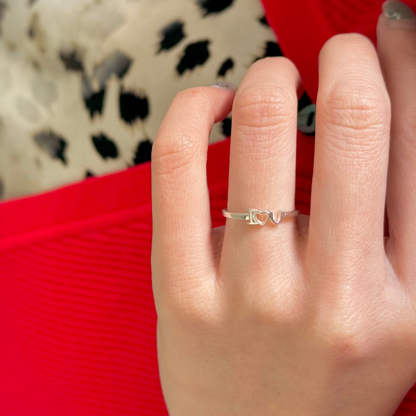 Silver925 plain ring〈I♡U〉