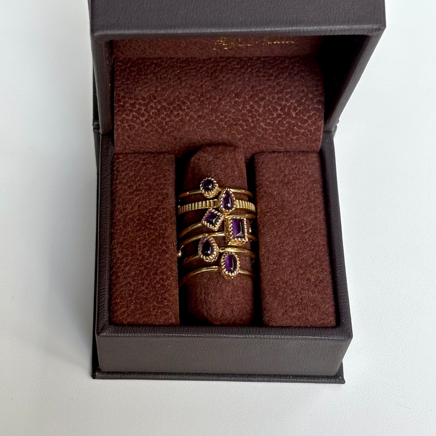 Brass petit ring〈Amethyst〉