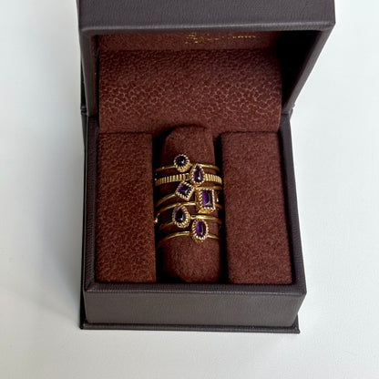 Brass petit ring〈Amethyst〉