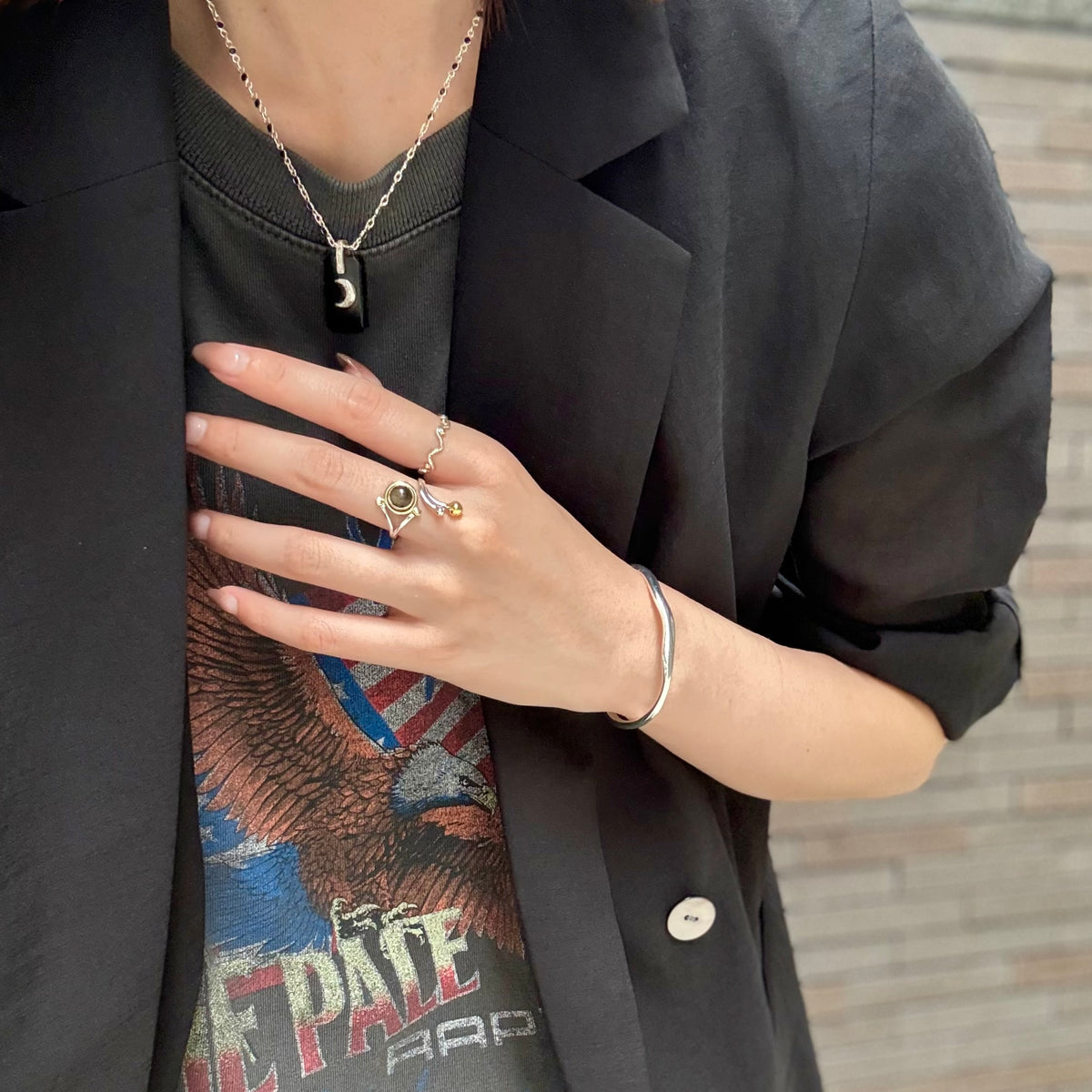 Silver925×brass design ring 23