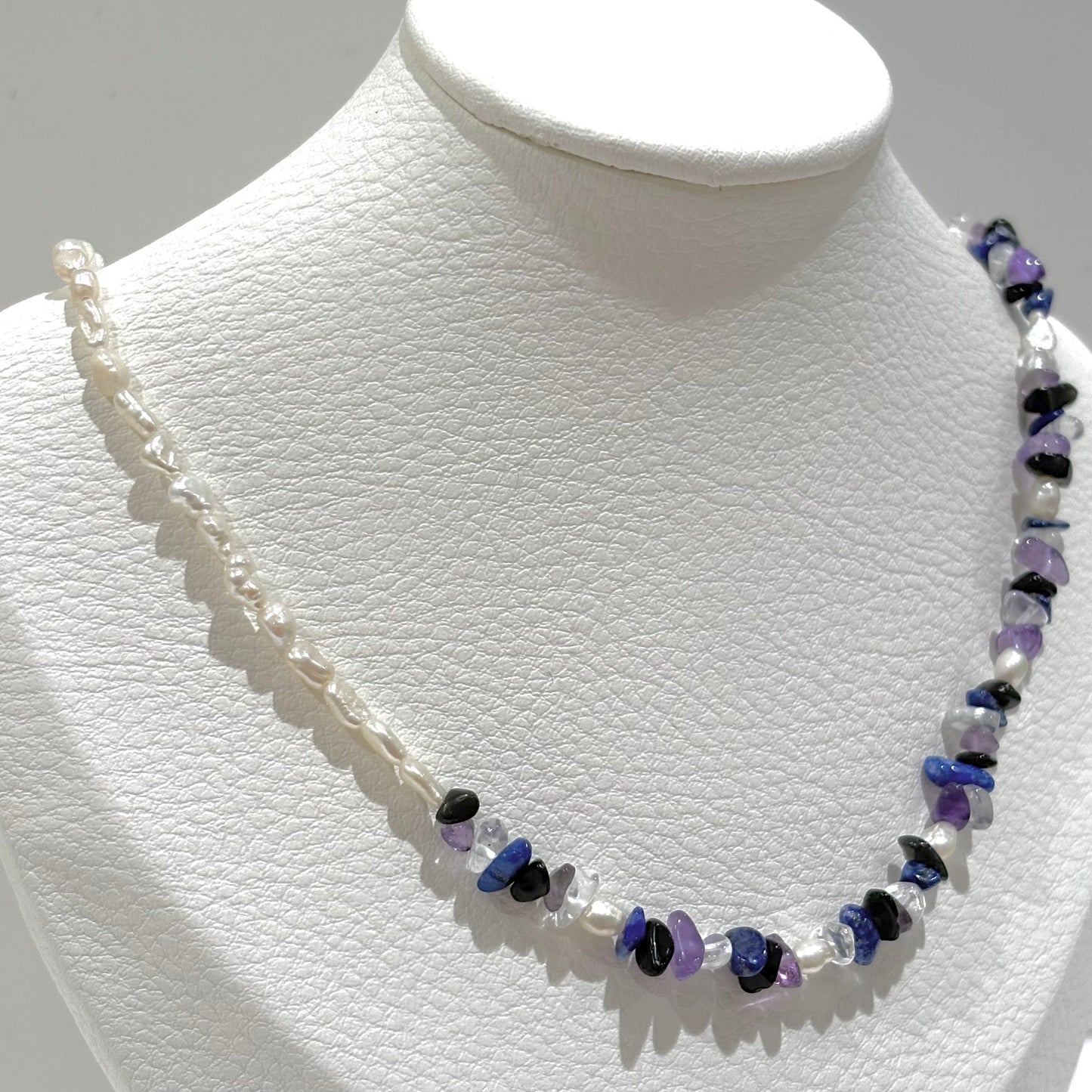 Pearl × Stone necklace 1