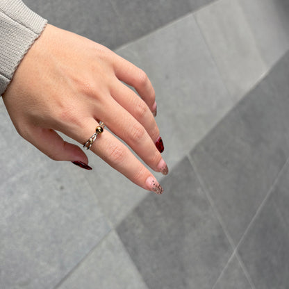 Silver925×Brass plain ring〈Ball〉18