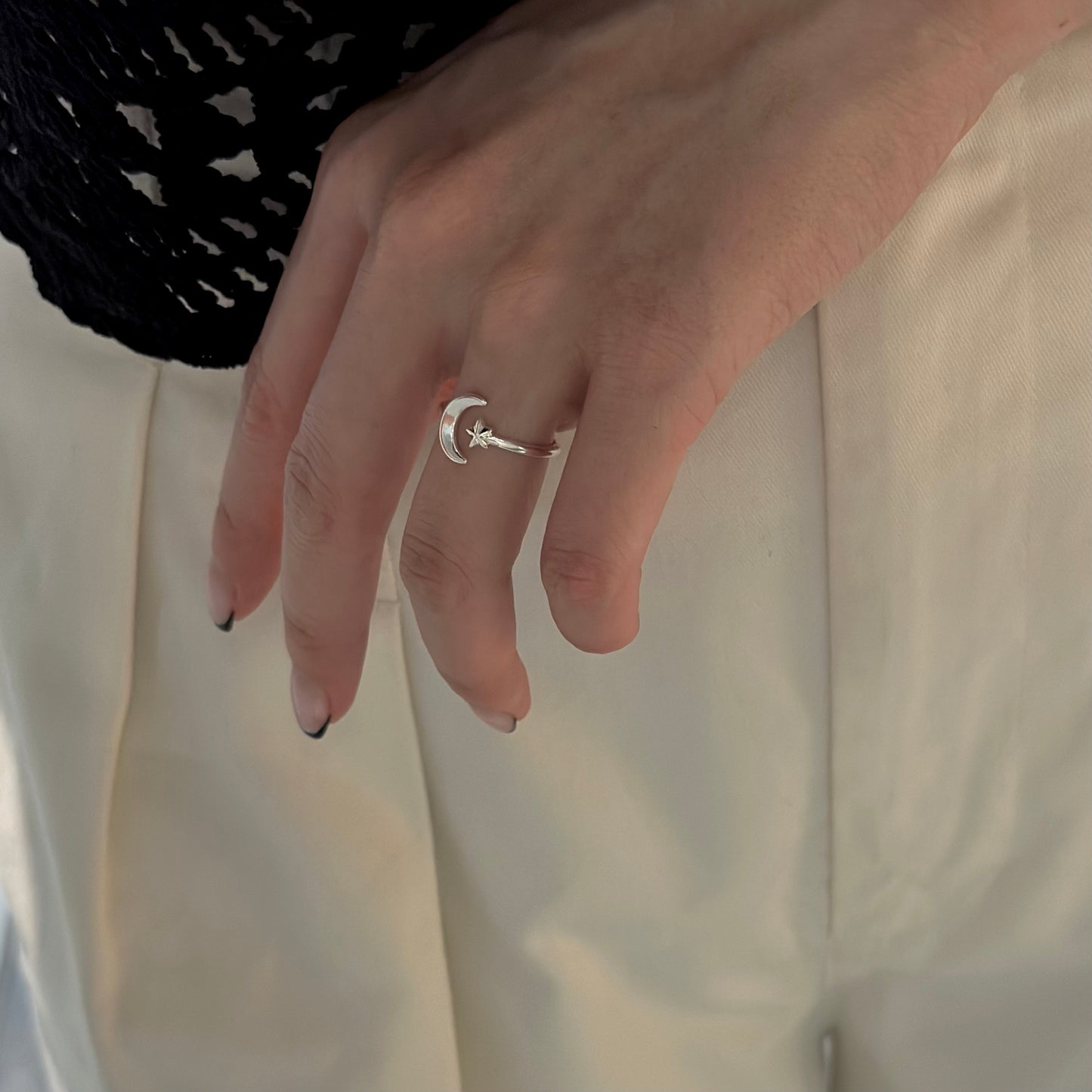 Moon＆Star plain ring