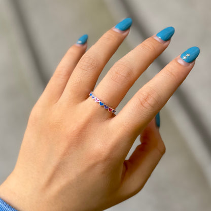 Heart enamel ring 9