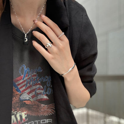 Silver925 plain ring 55