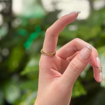 Brass Star & Moon plain ring