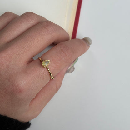 Brass petit ring〈Opal〉