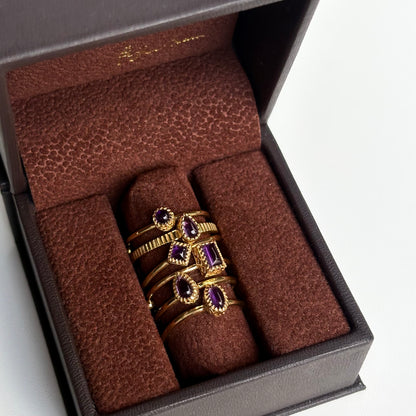 Brass petit ring〈Amethyst〉