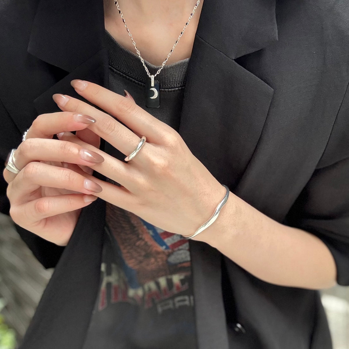 Silver925 plain ring 54