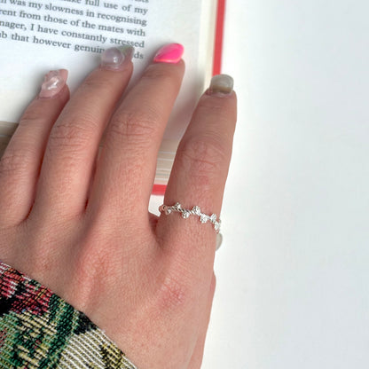 Flower plain ring 5