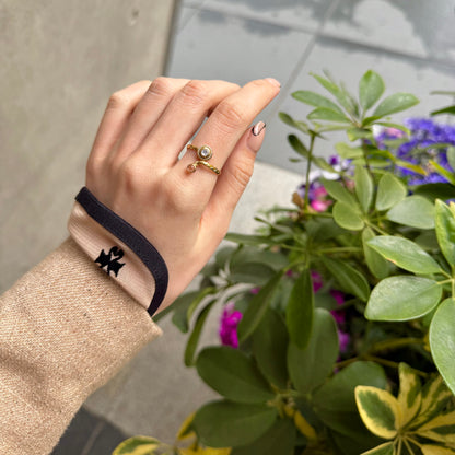 Brass 2stone ring 6