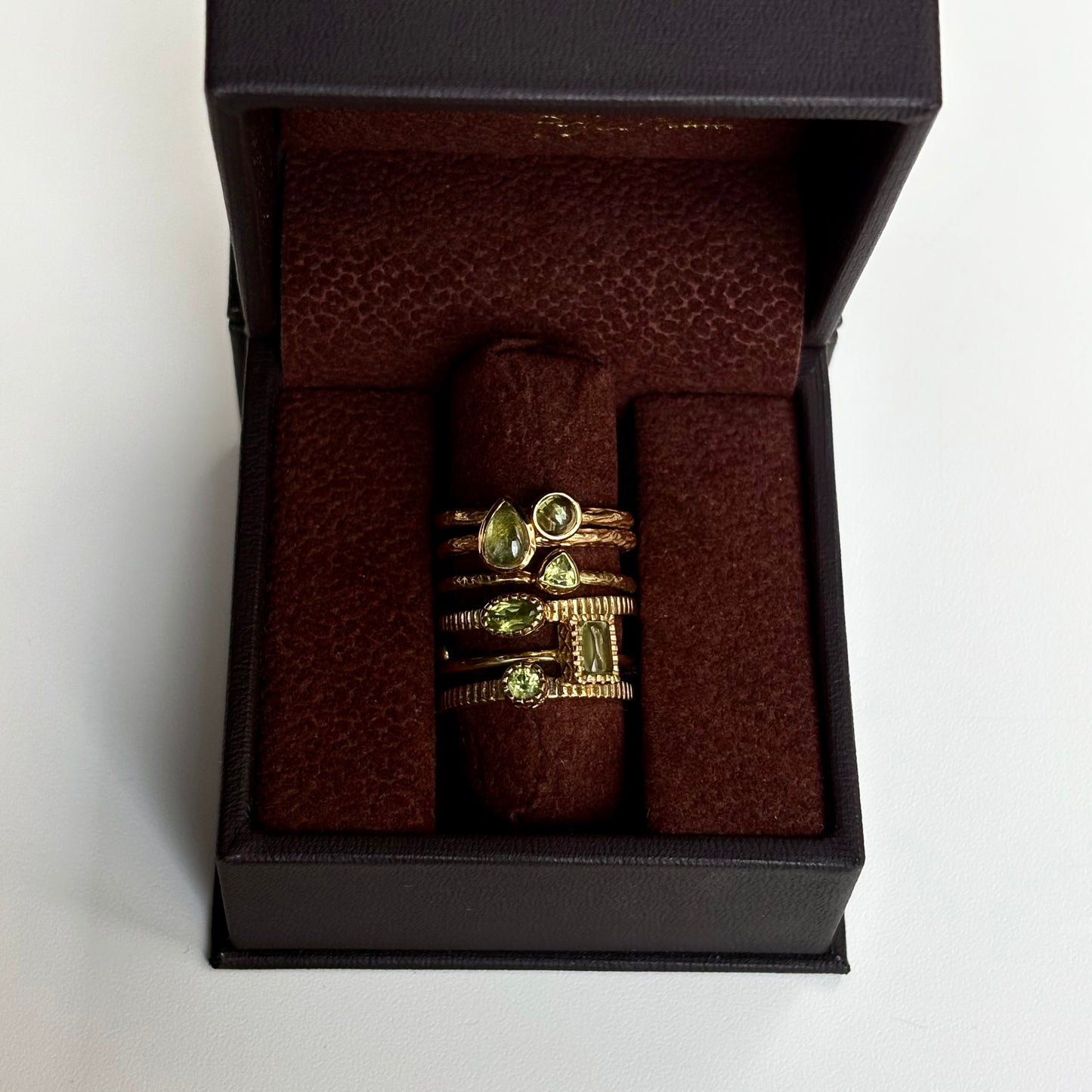 Brass petit ring〈Peridot〉