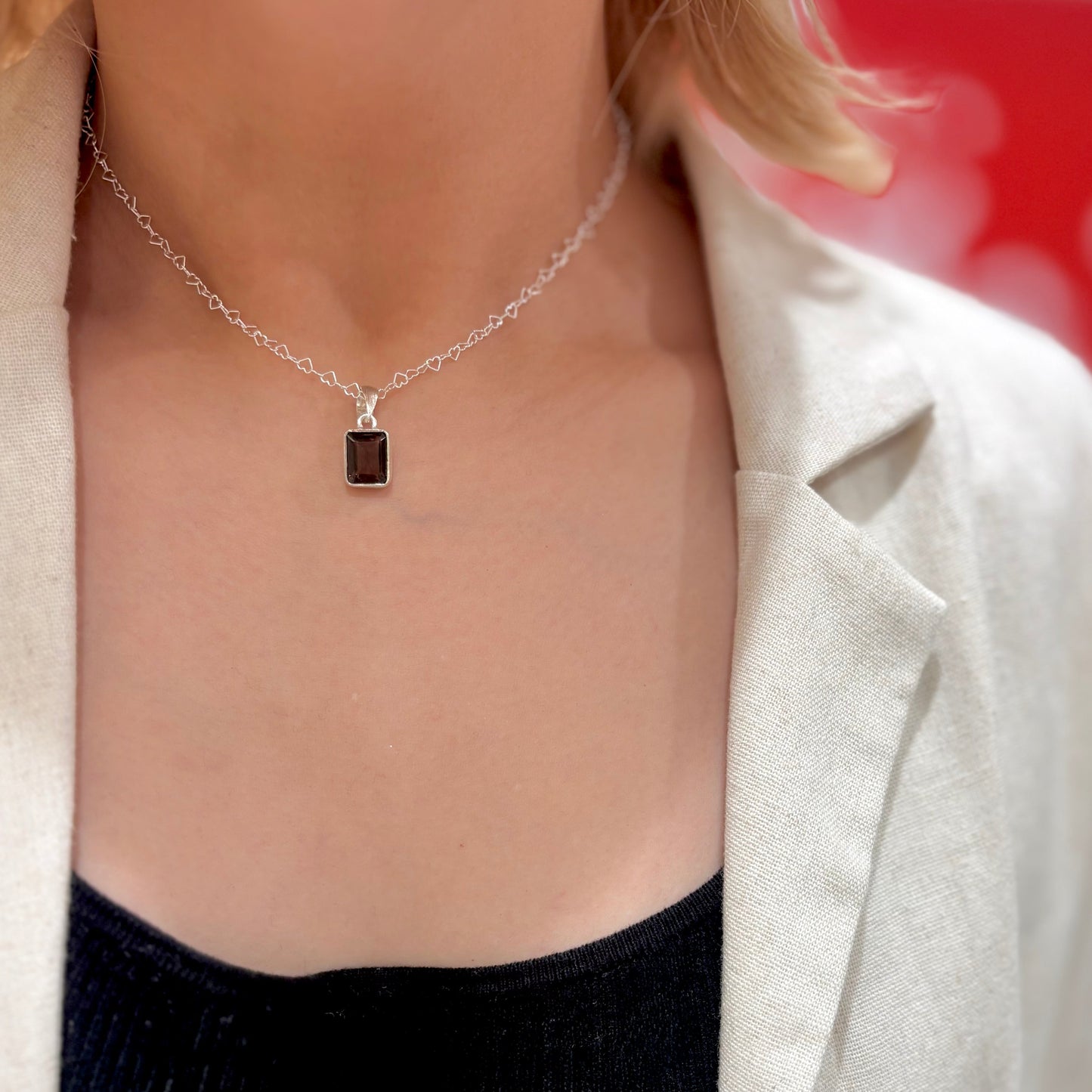 Silver925 chain  necklace〈Heart〉1