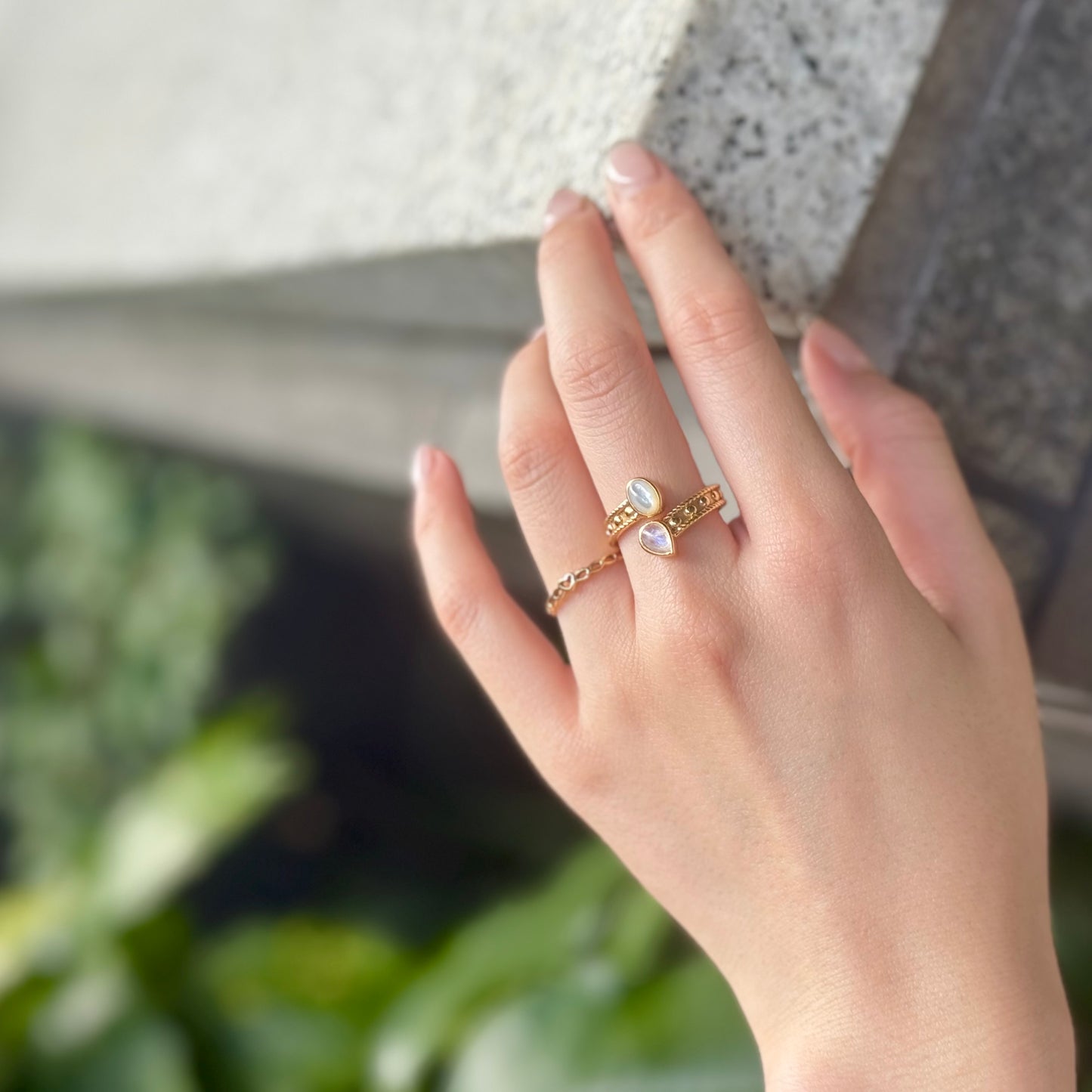 Brass 2stone ring 13
