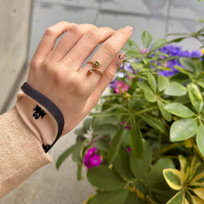 Brass 2stone ring 6