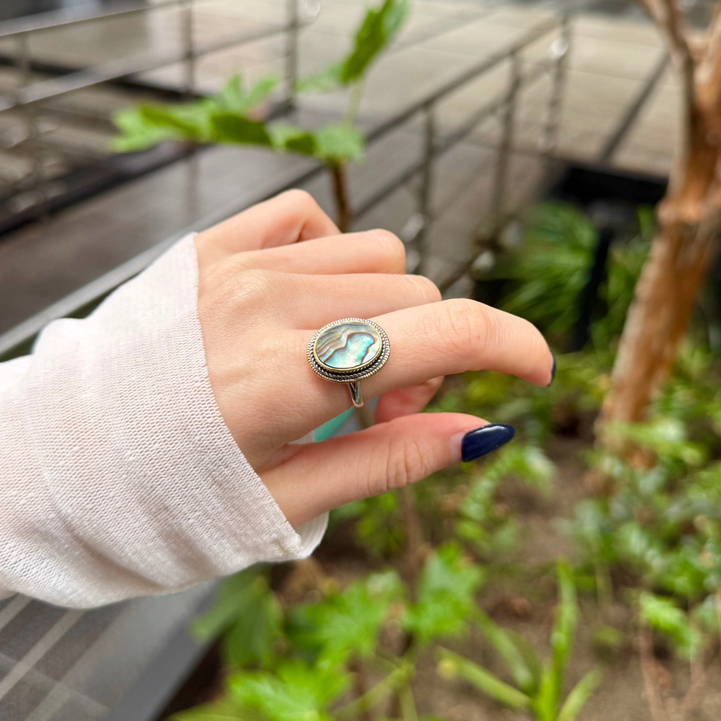 Abalone shell design ring 1