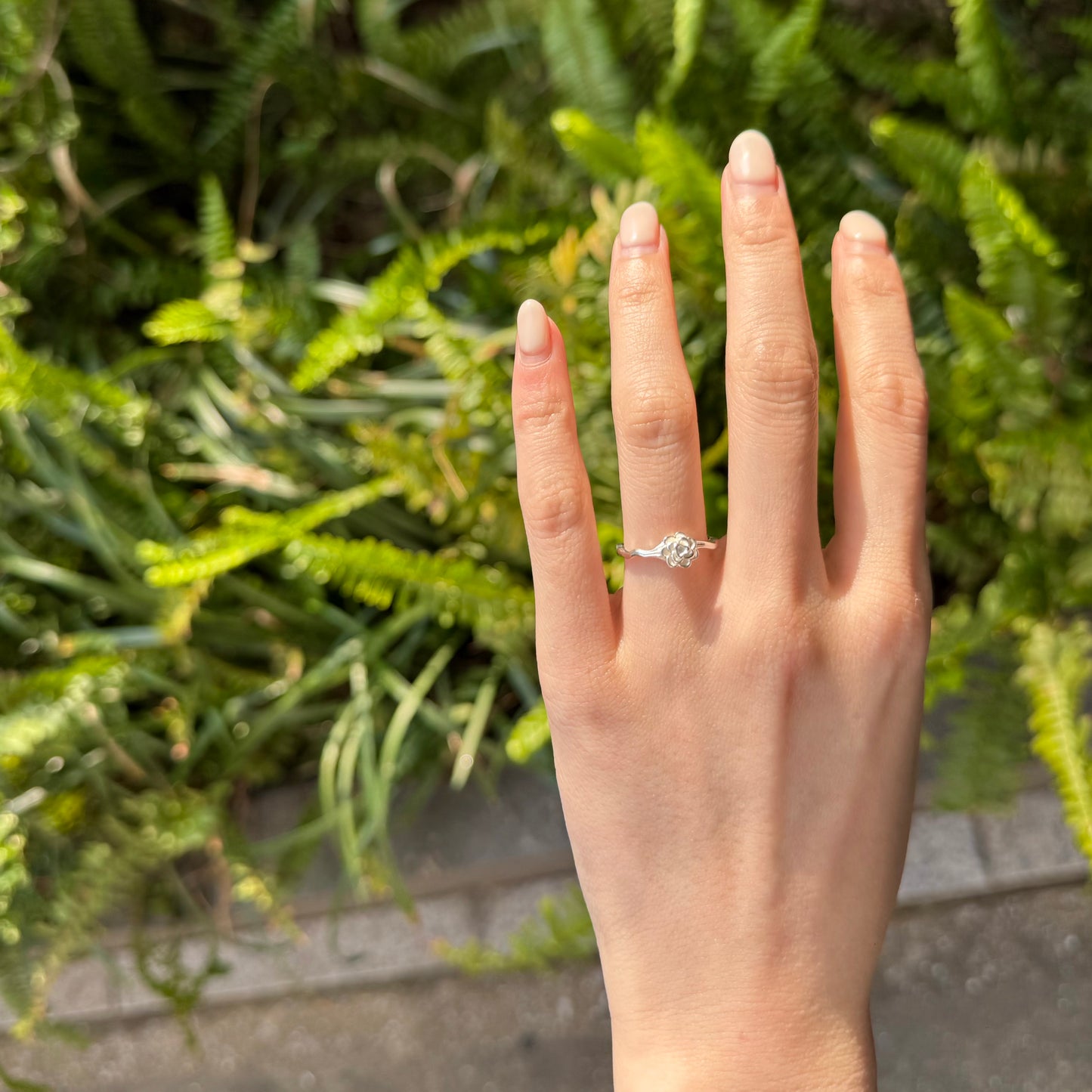 Flower plain ring 7