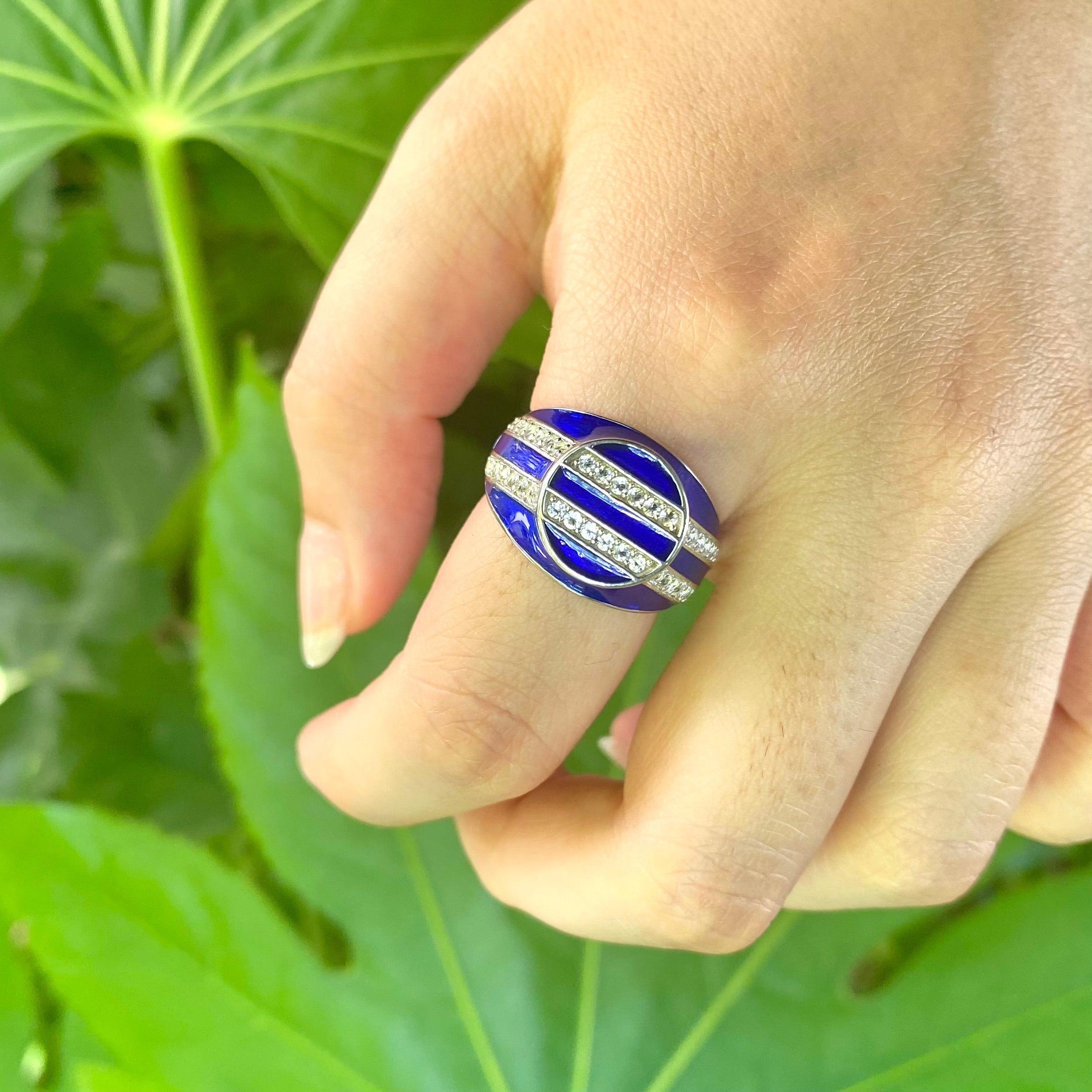 【Bijumam poco】Enamel × stone ring