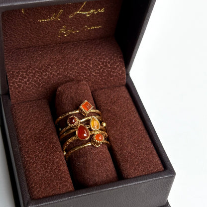 Brass petit ring〈Carnelian〉