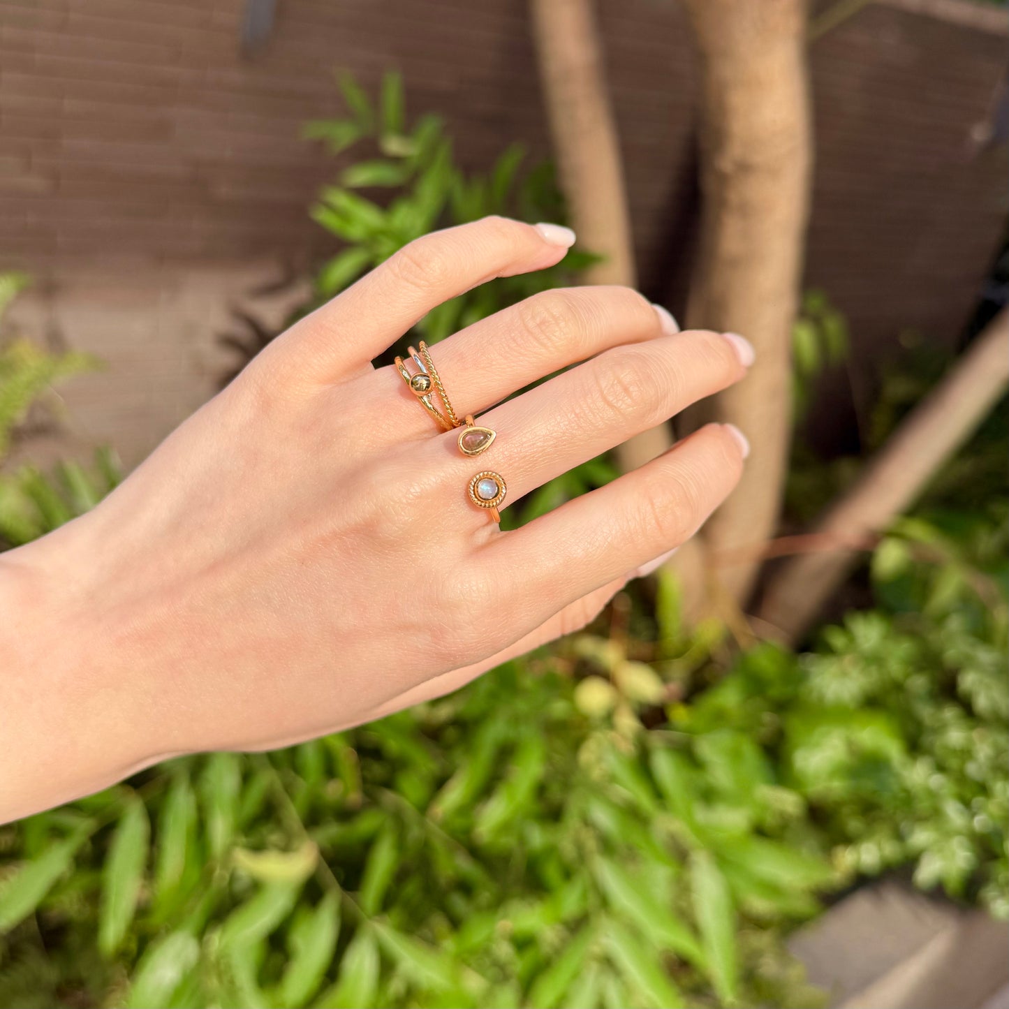 Brass 2stone ring 5