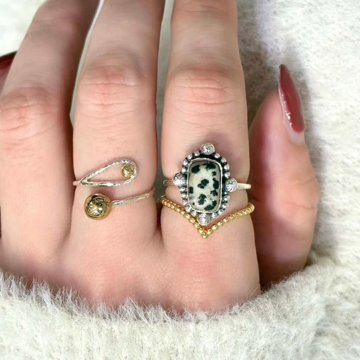 Silver925×Brass plain ring 〈Ball〉21