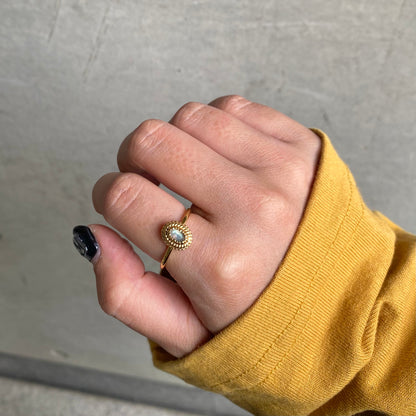 Brass petit  ring〈gray/black〉