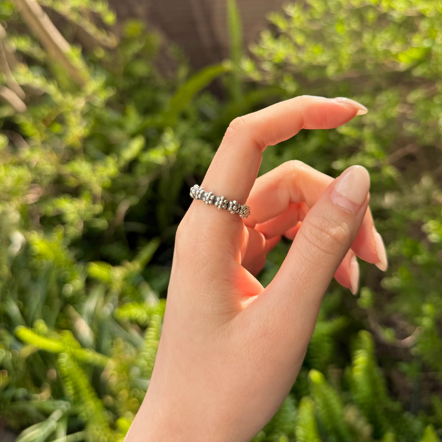 Flower plain ring 12