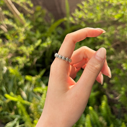 Flower plain ring 12