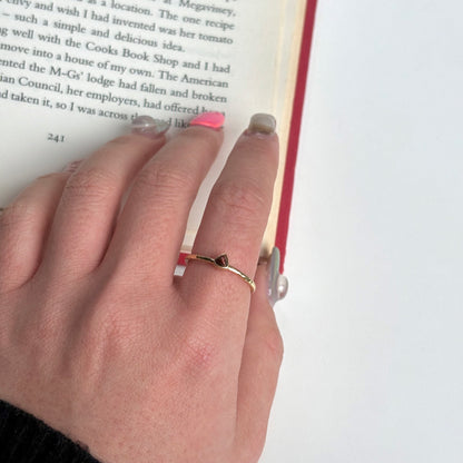 Brass petit ring〈Tiger eye〉