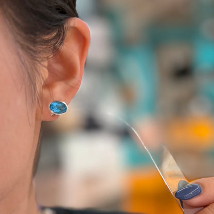 Swiss Blue topaz pierce