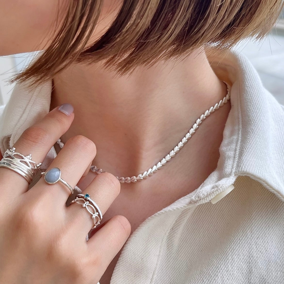 Silver925 chain  necklace 〈Heart〉2