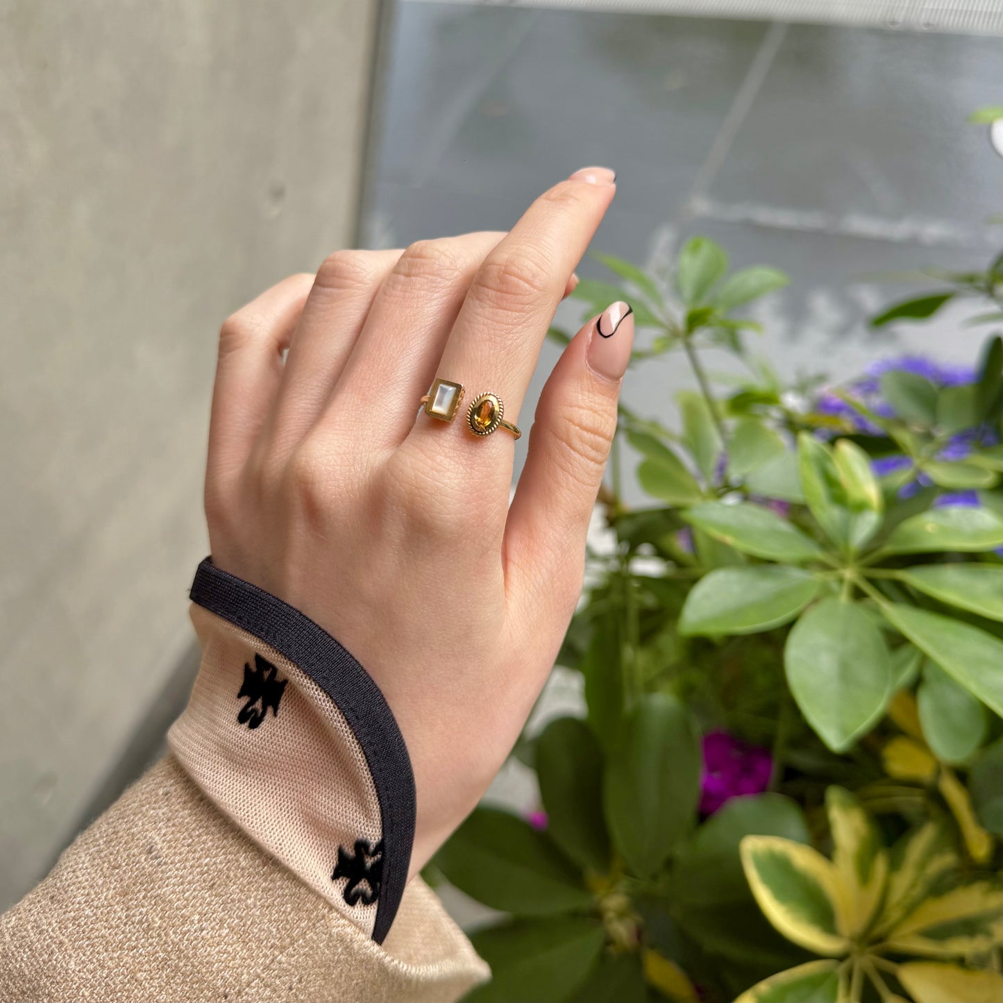Brass 2stone ring 11