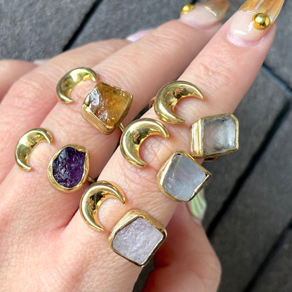 Brass Moon × Stone ring