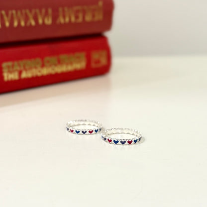 Heart enamel ring 9