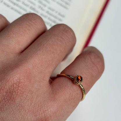 Brass petit ring〈Carnelian〉